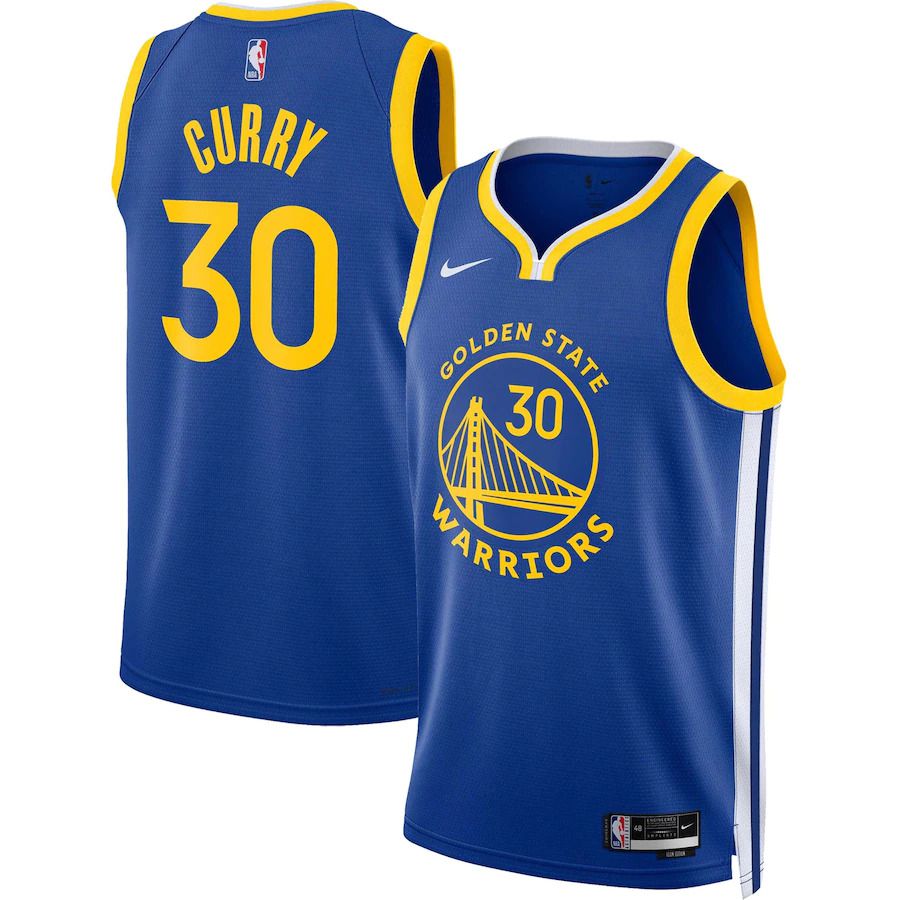 Men Golden State Warriors #30 Stephen Curry Nike Royal 2022-23 Swingman NBA JerseyS
